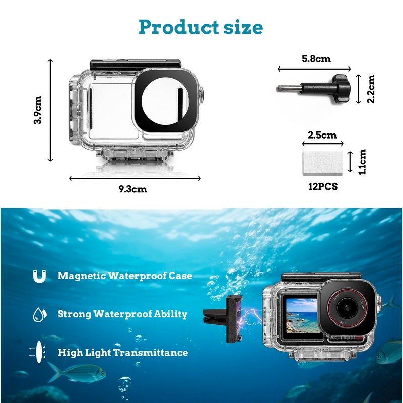 FloraVigo Magnetic Waterproof Case for DJI Osmo Action 5 Pro