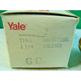 Yale Mortise Cylinder Lock 1152 1-1/4 US26D 2-Keys Satin NIB NOS Key-GC Scovill