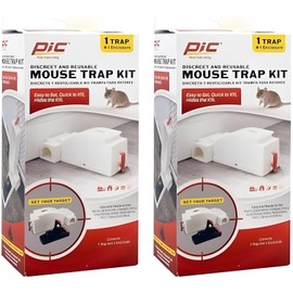 Pest Free Living PIC MTK-P Mouse Trap Kit, Black,Discreet Mouse Trap - Set of 1 (Pack of 2)