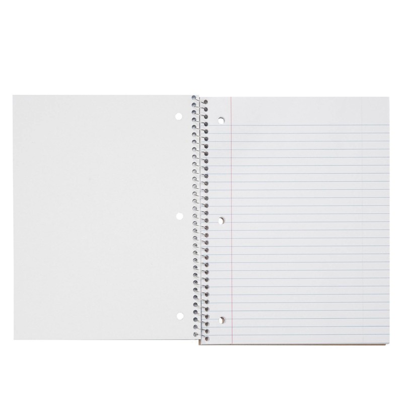 School Smart Spiral Wide Ruled Notebook, 8 x 10-1/2 Inches