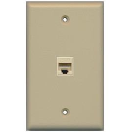 RiteAV 1 Gang 1 Port Cat5e Ethernet Wall Plate - Ivory