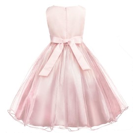 Acecharming Girls Dresses Sequin Flower Girls Party Dress Bridesmaid Ball Gown Wedding Tulle 3-10 Years Pink