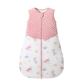 Fairy Baby Sleeping Bag 1.5 TOG Unisex Wearable Blanket Swaddle for Newborn Soft Cotton Sleeveless Sleeping Bag with Double Zip