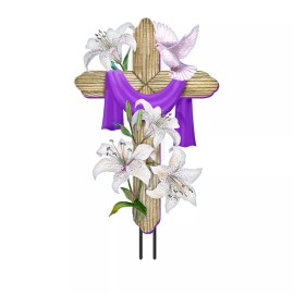 Briarwood Lane Easter Lily Cross Metal Art