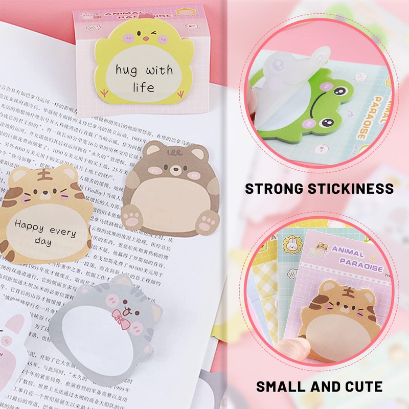 210 Cartoon Animal Sticky Notes, Cute and Cute Cartoon Animal