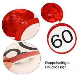 WenmthG - 60th Birthday Garlands - Garland Decoration 60th Birthday Woman Man - Traffic Sign Party Supplies for 60th Birthday Anniversary