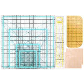 Veciado 6pcs Quilting Rulers Sewing Rulers with 50pcs Non-slip mats, Acrylic Patchwork Ruler, Cutting Craft Ruler DIY Tools, Precise Sewing Ruler for Quilting, Sewing and Patchworks, DIY Fabric Crafts