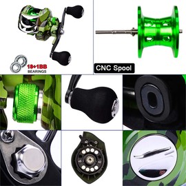 LANRU 18+1 BB Ball Bearing 7.2:1 Portable Fishing Reel Baitcasting Reel Left/Right Hand Fishing Bait Casting Reel