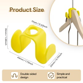 KWOKWEI Pack of 30 Clothes Hangers Hooks Space Saving Clothes Hanger Connection Hooks Cascading Clothes Hanger Hooks for Clothes Hangers Cupboard (Yellow)