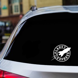 H-TRADINGS Car Bumper Sticker Planet Express for Truck Laptop White 5 inches Approximately