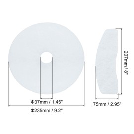 sourcing map Universal Cloth Dryer 8pcs Exhaust Filter 235x37mm, 2pcs Air Intake Filter 207x75mm, White