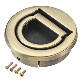 sourcing map Flush Pull Ring Handle 40.5x11mm, Plane Drawer Door Pull, Bronze Tone