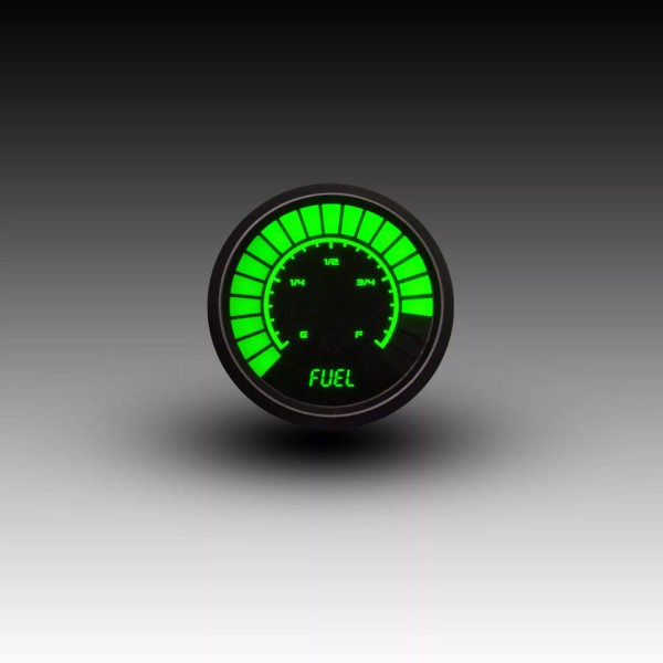 Intellitronix Fuel Gauge Bar-Graph Analog 2 1/16" GREEN LEDs Black
