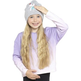 Girls Reversible Unicorn Sequin Beanie Hat GL915 Grey 3-5 Years