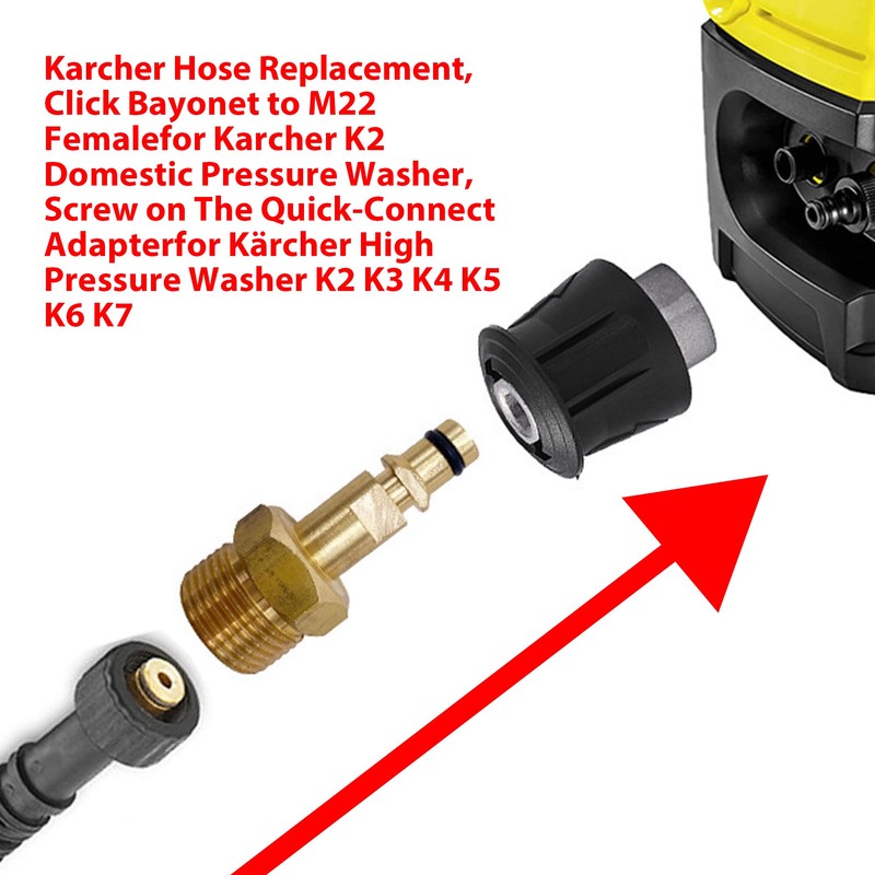 M22 to Adapter, High Pressure Washer Quick-Fitting Pipe, for Karcher