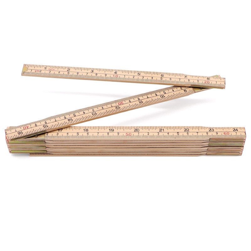 Jeemiter Wood Folding Rule, 6.5FT 2M Foldable Ruler with Inch