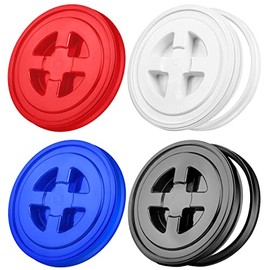 Aodaer 4 Pieces Gamma Seal Lid 5 Gallon Bucket Twist Lid Food Storage Container Lid Reusable Plastic Seal Lid Food Storage Container Lids, Mixed Colors