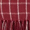 DII Transitional Checked Plaid Woven Throw, 50x60, Barn Red