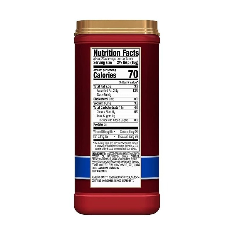 Hills Bros Instant Cappuccino Mix Sugar-Free French Vanilla Cafe Coffee