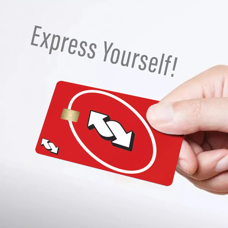 KCD 3 Pack Reverse UNO Credit Card Skin Red Debit