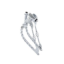 Lowrider Chrome 20" Bike Bent Square Twisted Spring Fork 1" with Twisted Wing Cage Bars. for 20" Bikes, Bicycles. Bike Part for Cruiser, BMX, Trike, Bicycle Parts