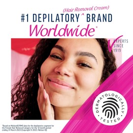 Veet 3 Minute Facial Hair Removal Cream for Women, Depilatory Cream with Organic Aloe Vera, 2 Piece Women's Facial Hair Remover Kit (Pack of 2)