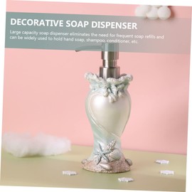 FELTECHELECTR Stainless Steel Pump Soap Dispenser Bathroom Liquid Soap Bottle Imitation Shell Decor