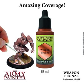 The Army Painter Weapon Bronze Warpaint - Metallic Non-Toxic Heavily Pigmented Water Based Paint for Tabletop Roleplaying, Boardgames, and Wargames Miniature Model Painting