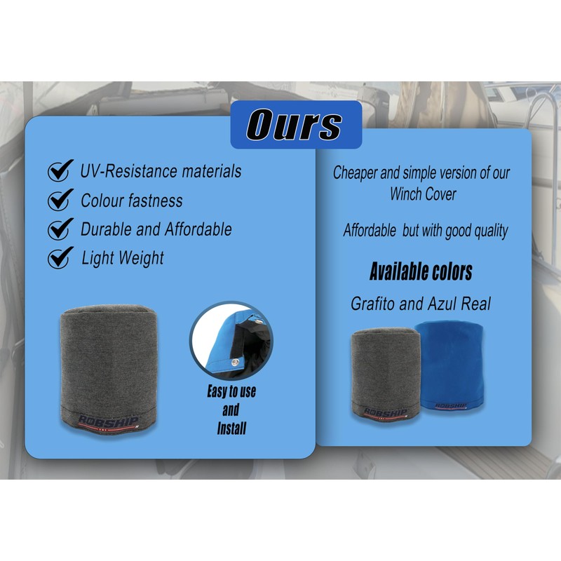 Robship Essentials Winch Cover Durable Protection for Your Winch, Grafito