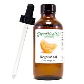 Tangerine Essential Oil – 4 fl oz (118 ml) Glass Bottle w/Glass Dropper – 100% Pure Essential Oil – GreenHealth