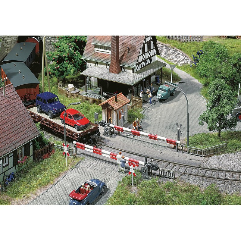 FALLER Restricted Railway Crossing Model Kit with 78 Individual Parts