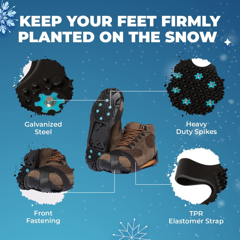 Yatta Life City Spikes Ice Snow Grips - Non-Slip Rubber