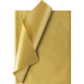 100 Sheets 14"X20" Metallic Gift Wrapping Gold Tissue Paper Bulk for Christmas