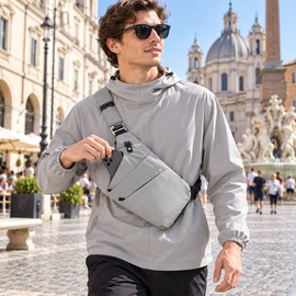 Anti-Theft Travel Sling Bag – Ultra-Thin Nylon Crossbody Chest Bag with Secure Zipper & Adjustable Strap