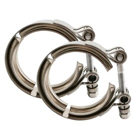 GaeaAuto 2.5 inch V Band Clamp 304 Stainless Steel for Turbo Downpipes Pack of 2