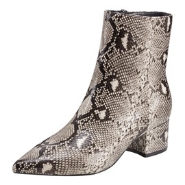 Marc Fisher Women's GISMO Ankle Boot, Black/Beige Snake 001, 6.5