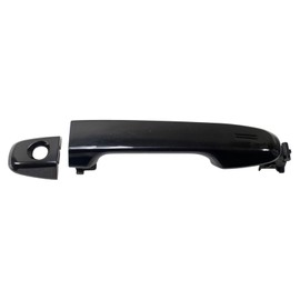 TRQ Front Driver or Passenger Side Exterior Door Handle Black Smooth Paint to Match with Keyhole Without Keyless Entry Compatible with 2012-17 Toyota Camry