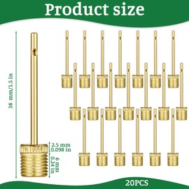 20 Pack Heavy Duty No Break Air Pump Needles, Ball Pumps Needle, Gold Pump Inflating Needles Compatibles with Hand and Electric Pumps for Sports Balls