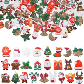 Narunii 66 Pieces Miniature Figures Christmas Resin Christmas Decorations Santa Claus Christmas Tree Man Christmas Items Small Ornaments