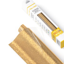 Poli-Flex® Pearl Glitter® - Glitter Film for Textiles - Flex Film with Glitter Effect for Iron-on, Plotter Film for DIY Shirts, Light Gold, 30.5 cm x 61 cm
