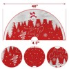 Christmas Tree Skirt, Red Xmas Tree Ornaments Linen Christmas Tree