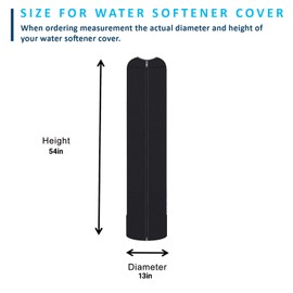 QURAS Water Softener Tank Jacket 13x54 Inch – 4mm Insulated Neoprene Cover to Prevent Sweating, Outdoor Water Softener Protector for Basement or Garage, Heavy-Duty Zippered Slip-On Design