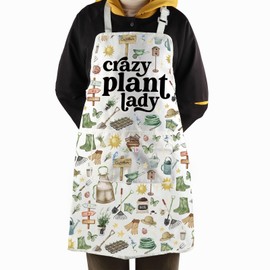WCGXKO Plant Lover Gift Crazy Plant Lady Apron Gardening Lover Gift Gardener Gift Plant Lady Gift For Women (Crazy Plant Lady Apron)