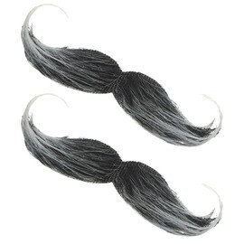 Gadpiparty 2 x False Moustache Novel Moustache Realistic Moustache False Beard and Moustache Grey Beard Fancy Dress Beard Cosplay Beard Fabric Man Make Up Party Supplies