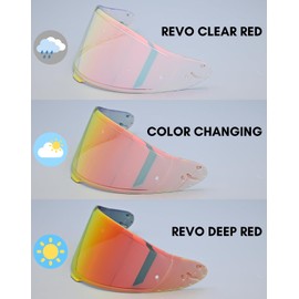 Logto Helmet Visor Replacement for Z8/CWR-F2/NXR2/RF-1400 Shield Helmets Accessories Universal (Clear Red to Gold Red)