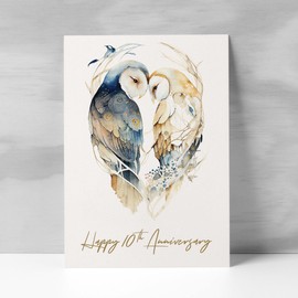 Postcard Prints - 10th Anniversary Card For Husband or Wife Ten Year Wedding Anniversary Card For Wife or Husband 10 Year Anniversary Card