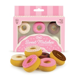 Genuine Fred Sweet Mistakes Donut Erasers, Set of 6, Vanilla Scented, Fun for School, Home, or Office