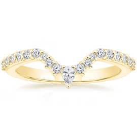 Titaniumcentral Women's Narrow Eternity Ring Rose Gold Silver Pears and Round Cut Cubic Zirconia Engagement Rings Wedding Rings, Brass, Cubic Zirconia