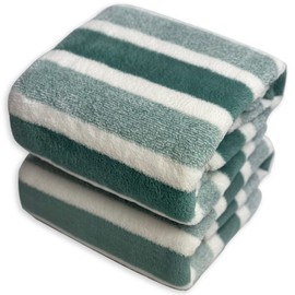 SOFTBATFY Microfiber Bath Towels, 2 Pack Lightweight, Absorbent, Super Fluffy and Fast Drying Towel for Travel, Vacation, Fitness and Yoga (35" x 70", Green)
