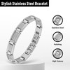 Feifuli Men's Stainless Steel Bracelet 7.5-8.9 Inches Solid Thick Chain
